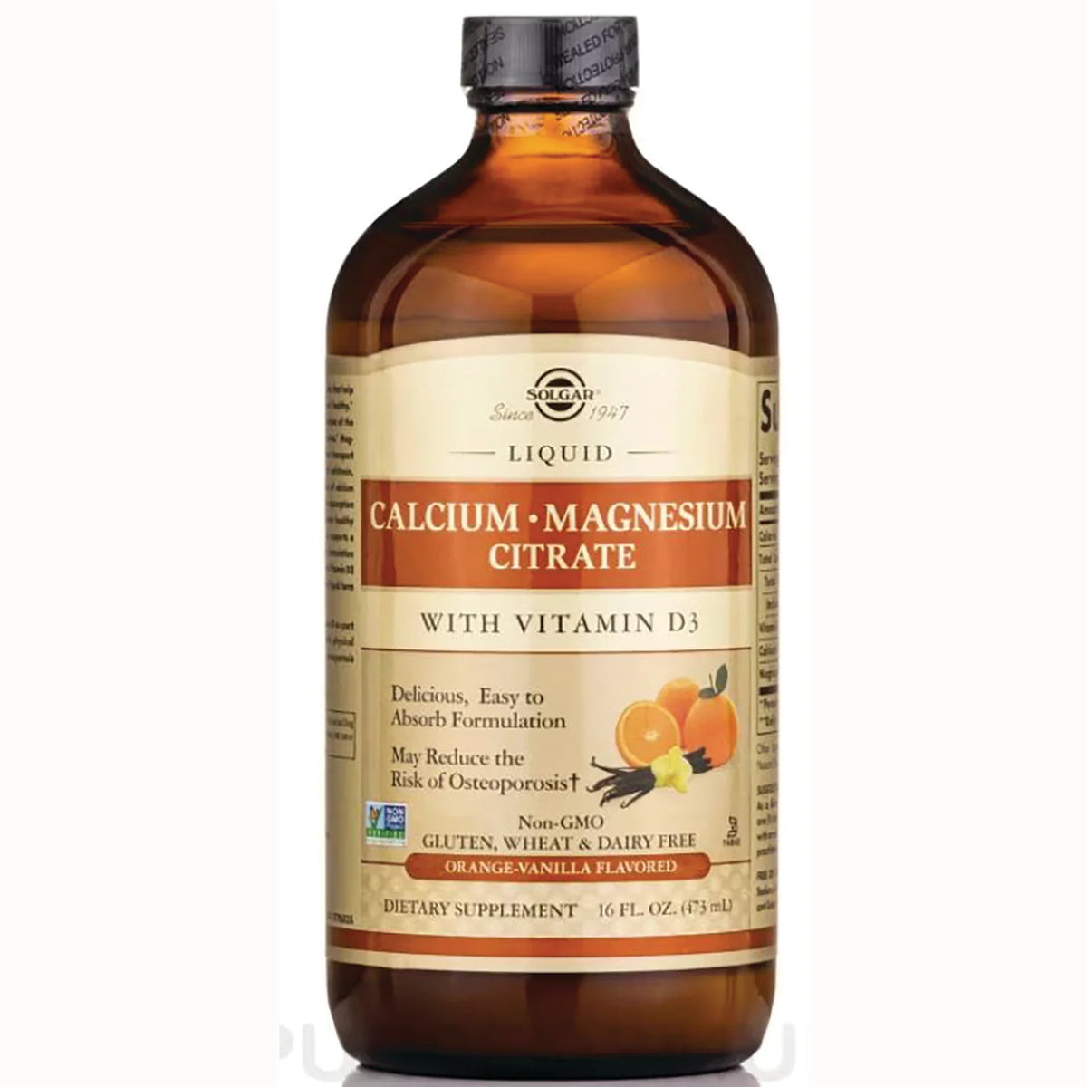 Liquid Calcium Magnesium Citrate with Vitamin D3 - Orange-Vanilla