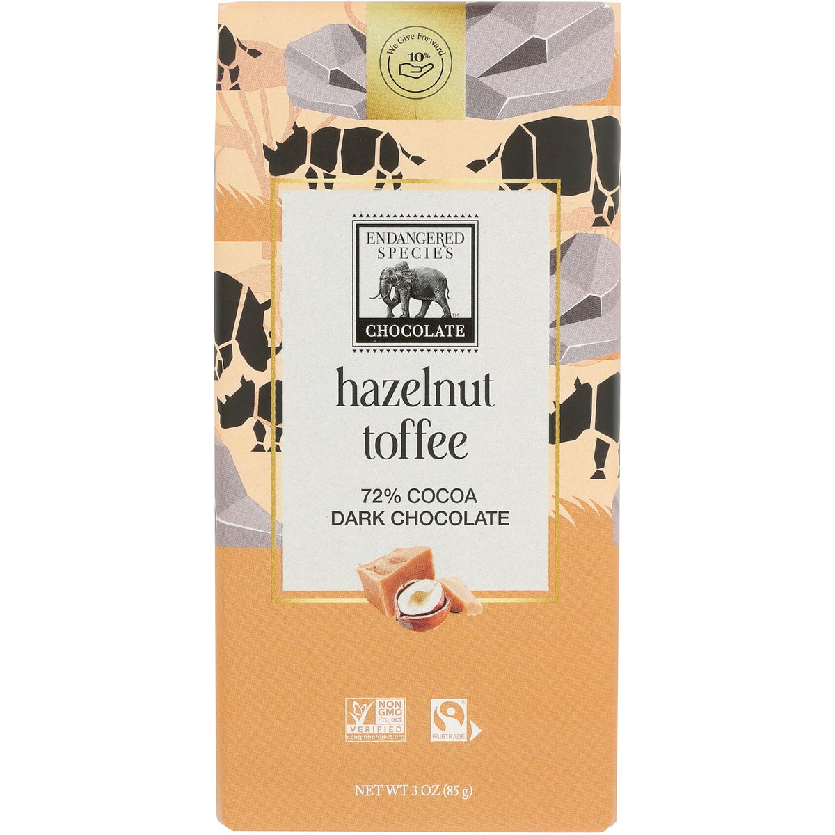 72% Cocoa Dark Chocolate - Hazelnut Toffee