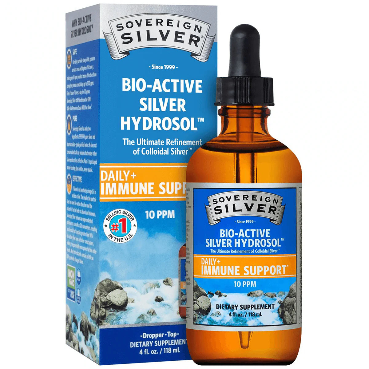 Bio-Active Silver Hydrosol - Dropper-Top