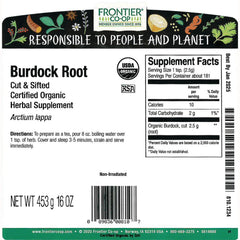 Organic Burdock Root - Cut & Sifted