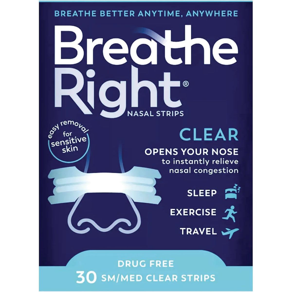 Nasal Strips Clear - SM/MED